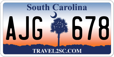SC license plate AJG678