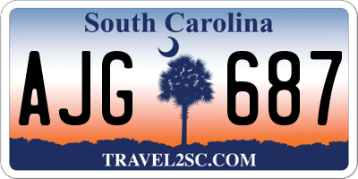 SC license plate AJG687