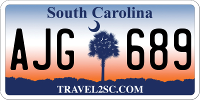 SC license plate AJG689