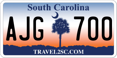 SC license plate AJG700