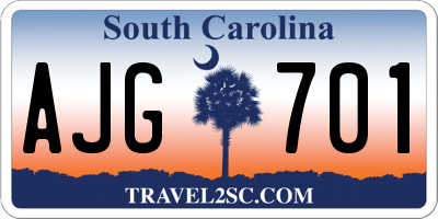 SC license plate AJG701