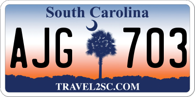 SC license plate AJG703