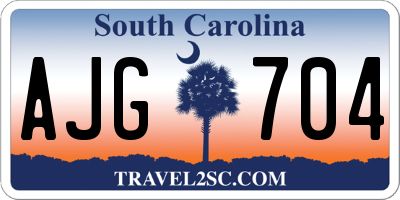 SC license plate AJG704