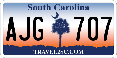 SC license plate AJG707