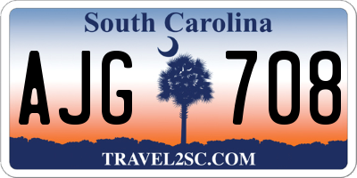 SC license plate AJG708