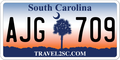 SC license plate AJG709