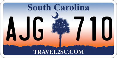 SC license plate AJG710