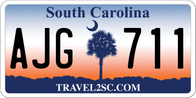 SC license plate AJG711