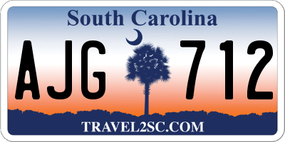 SC license plate AJG712