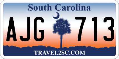 SC license plate AJG713