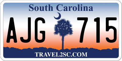 SC license plate AJG715