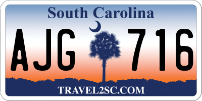 SC license plate AJG716