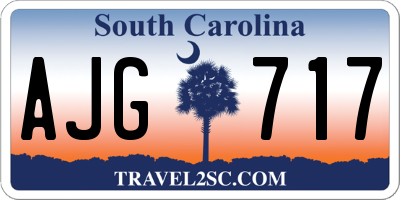 SC license plate AJG717
