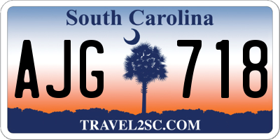 SC license plate AJG718