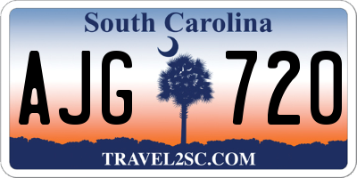 SC license plate AJG720