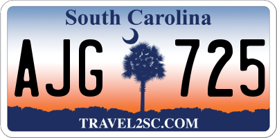 SC license plate AJG725