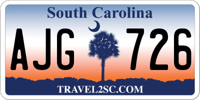 SC license plate AJG726