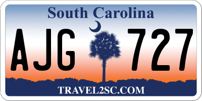 SC license plate AJG727