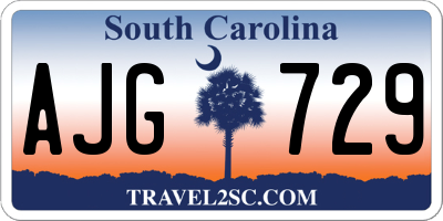 SC license plate AJG729