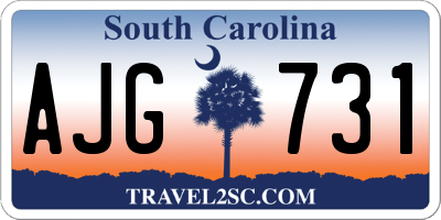 SC license plate AJG731