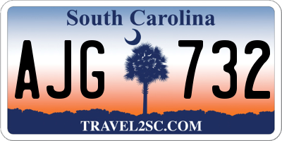 SC license plate AJG732