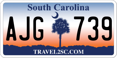 SC license plate AJG739