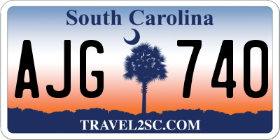 SC license plate AJG740