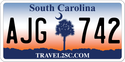 SC license plate AJG742