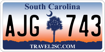 SC license plate AJG743