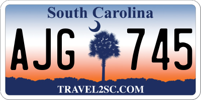 SC license plate AJG745