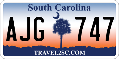 SC license plate AJG747