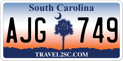 SC license plate AJG749