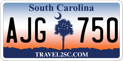 SC license plate AJG750