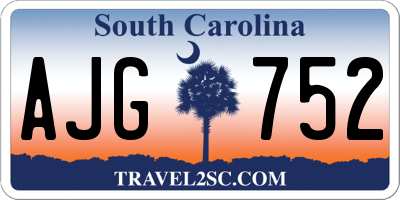 SC license plate AJG752