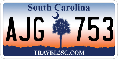 SC license plate AJG753
