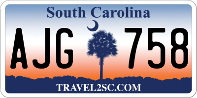 SC license plate AJG758