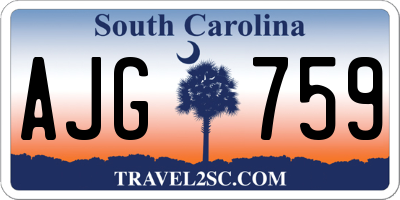 SC license plate AJG759