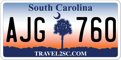SC license plate AJG760