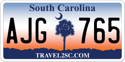 SC license plate AJG765