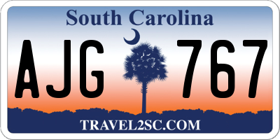 SC license plate AJG767