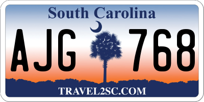 SC license plate AJG768