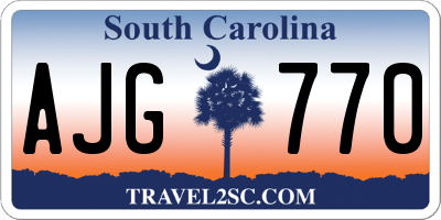SC license plate AJG770