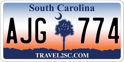 SC license plate AJG774