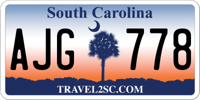SC license plate AJG778