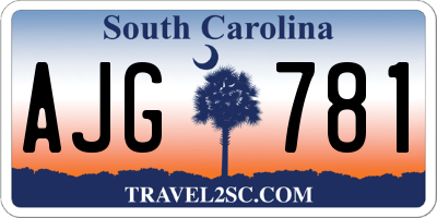 SC license plate AJG781