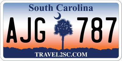 SC license plate AJG787