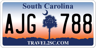 SC license plate AJG788