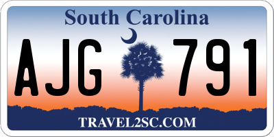 SC license plate AJG791