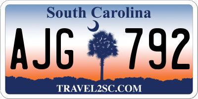 SC license plate AJG792