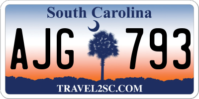 SC license plate AJG793